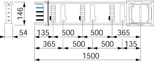 Schneider Electric KSA250ED4156 Schienenverteiler in Weiß aus Stahl - Bild 1