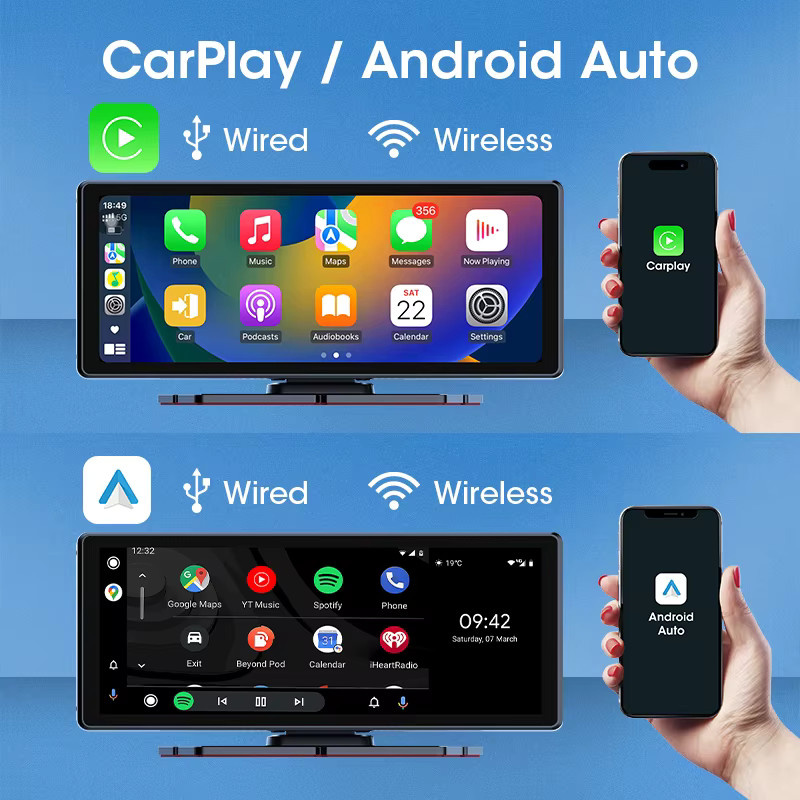 Develuck 8,1 Zoll Wireless Carplay und Android Auto Multimedia Dashboard mit 2,5K Dashcam, GPS Navigation, 5G WIFI und Rückfahrkamera in Schwarz - Bild 3