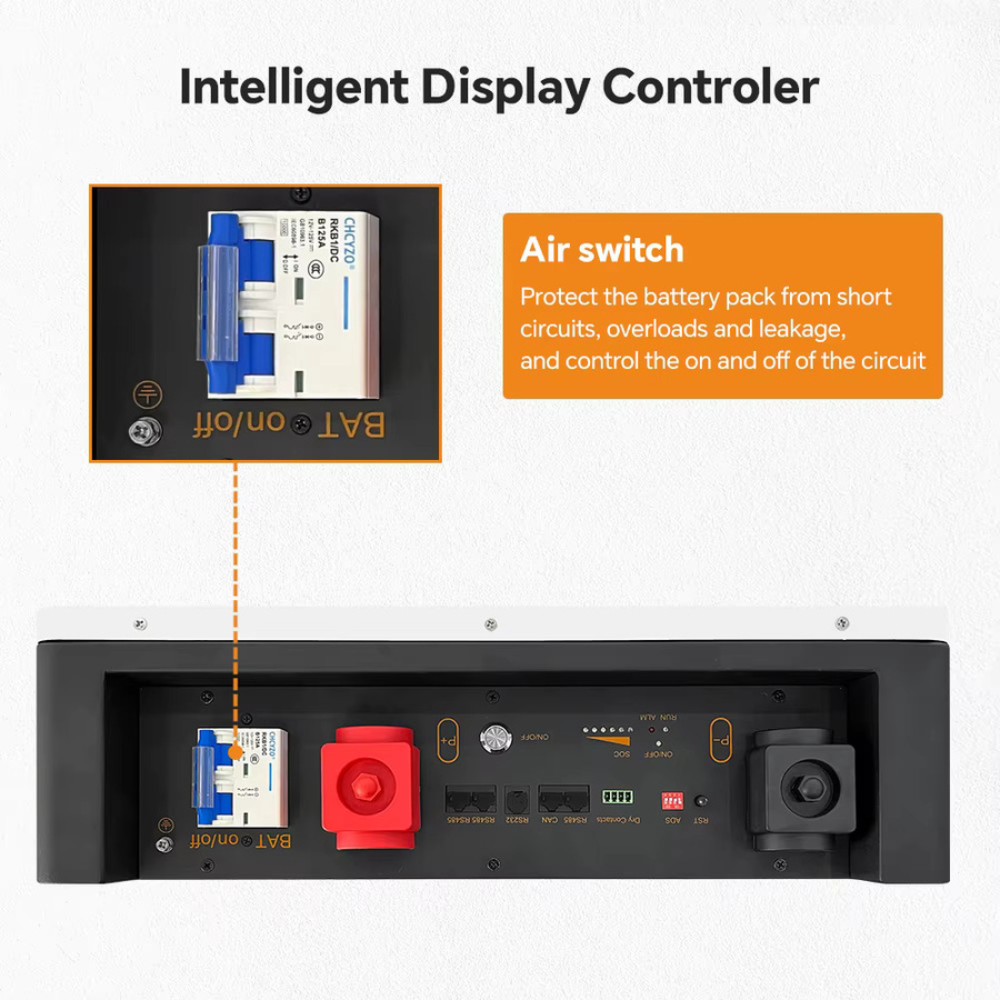 Jsdsolar Solar-LiFePO4-Akku Powerwall Klasse A mit integriertem BMS, 51,2 V, 200 Ah, 10 kWh zur Energiespeicherung für dein Zuhause - Bild 4