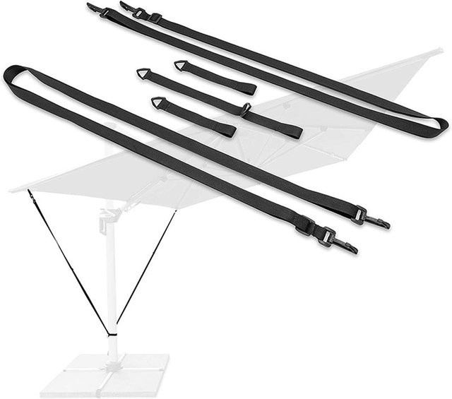 Fishine Befestigungsgurte für Sonnenschirme, Windstabilisator aus Polyester, Schwarz - Bild 1