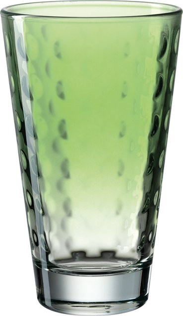 Leonardo Optic Longdrinkbecher Tumbler aus Glas in Grün, Höhe: 13,0 cm, Durchmesser: 8,0 cm - Bild 1
