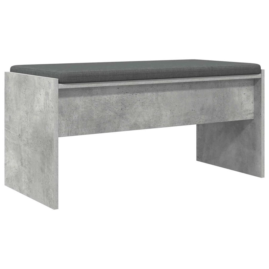 vidaXL Flurbank mit Kissen in Betongrau, moderne Sitzbank für Flur und Eingangsbereich, B/T/H: 83 x 38 x 40 cm - Bild 2