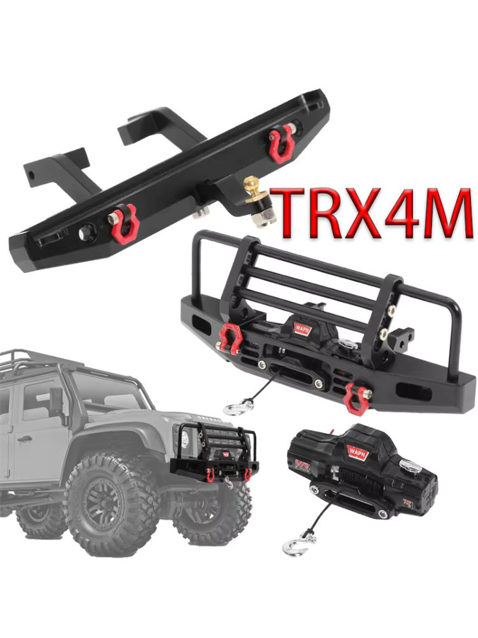 Traxxas TRX4-M Defender Upgrade-Teile, Metall-Stoßstangen und elektrische Winde, 1:18, Schwarz - Bild 4