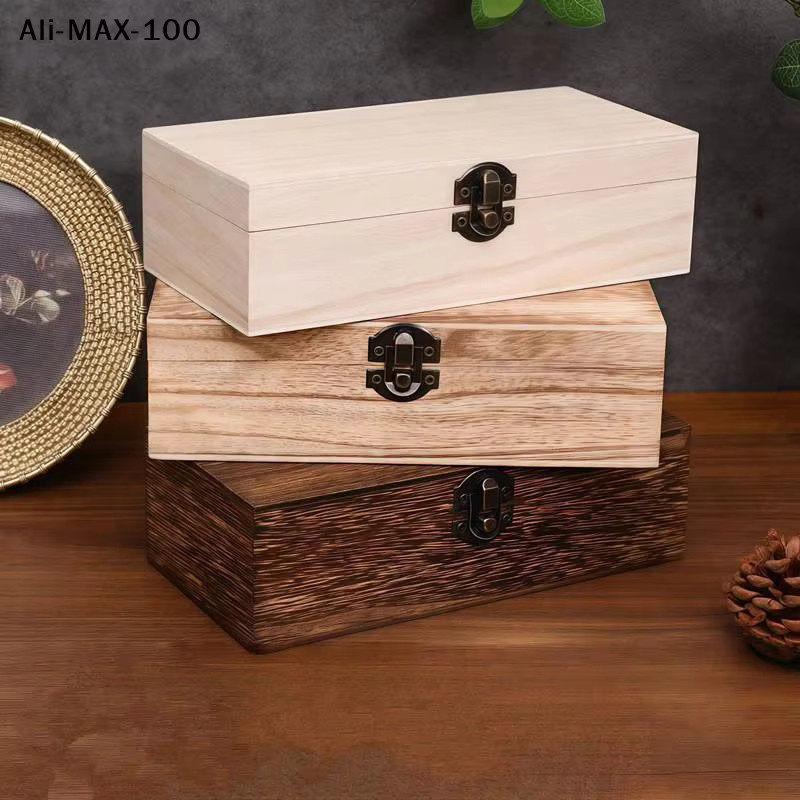 Hoeaden Rechteckige Aufbewahrungsbox aus Holz mit Schloss und Staubschutz als Organizer und Schmuckschatulle - Bild 3
