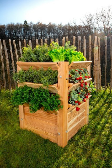 Westmann Premium Hochbeet L aus Lärchenholz in Natur, B/T/H: 65 x 65 x 73 cm - Bild 2