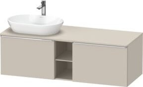 Duravit Waschtischunterschrank D-Neo Wandmontage in Taup Matt mit 2 Türen und 1 Schublade, B/T/H: 140 x 55 x 45,9 cm - Bild 1