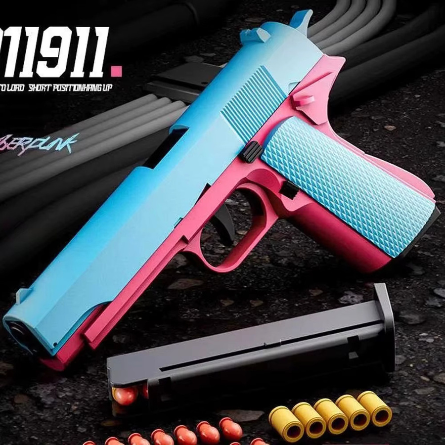 Safety First M1911 Stressabbau-Spielzeugpistole, mit Weichgeschossen, Leerlauf-Hängelauslöser - Bild 4