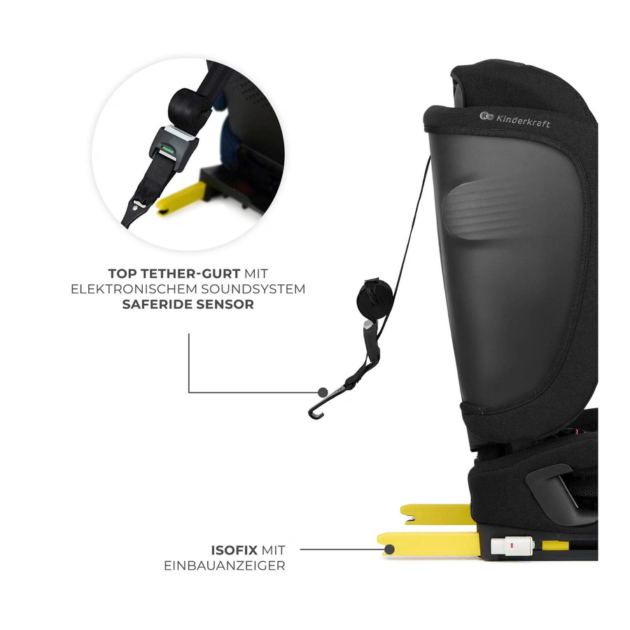 Kinderkraft Kindersitz FIX2GO in Schwarz mit ISOFIX, i-Size und faltbarer Funktion - Bild 2