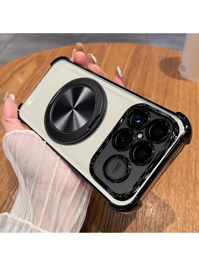 Stoßfeste transparente Handyhülle mit drehbarer Halterung für Xiaomi Poco F8 Ultra, F7 und X7 Pro in Lila - Bild 4