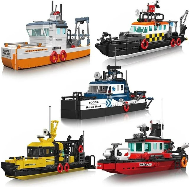 SYANKWOK Schnellboot Bausteine, Feuerwehr, Polizei, Fahrzeuge - Bild 1