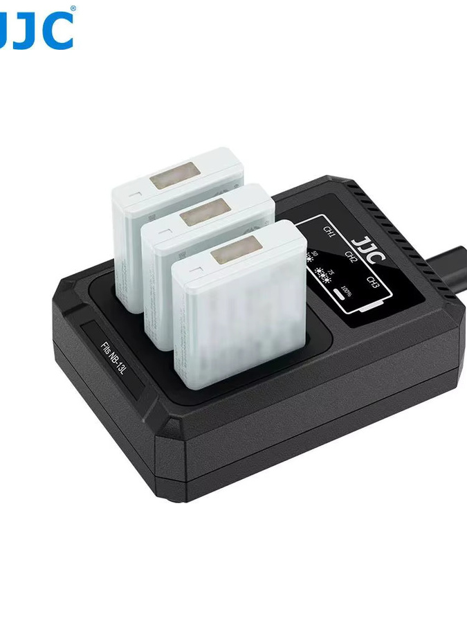 JJC NB-13L USB Typ-C Akkuladegerät in Schwarz für Canon PowerShot SX740 HS G1 X Mark III G5 X Mark II G7 X Mark II III G9 X Mark II - Bild 6