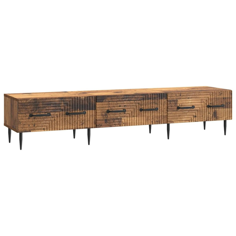 vidaXL TV-Schrank aus Altholz in Braun im Industrial Design, B/T/H: 147 x 34,5 x 30 cm - Bild 2