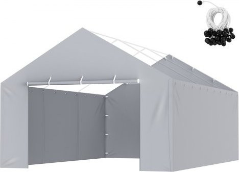 VEVOR Carport-Garagenzelt Seitenwand, wasserdicht und UV-geschützt, Grau, B/T/H: 606 x 398 x 308 cm - Bild 1