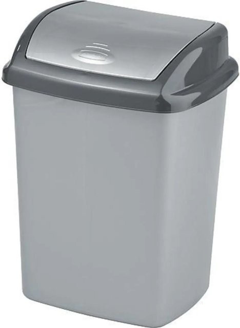 PROREGAL Abfallbehälter mit Schwingdeckel Silber 25 Liter - Bild 1