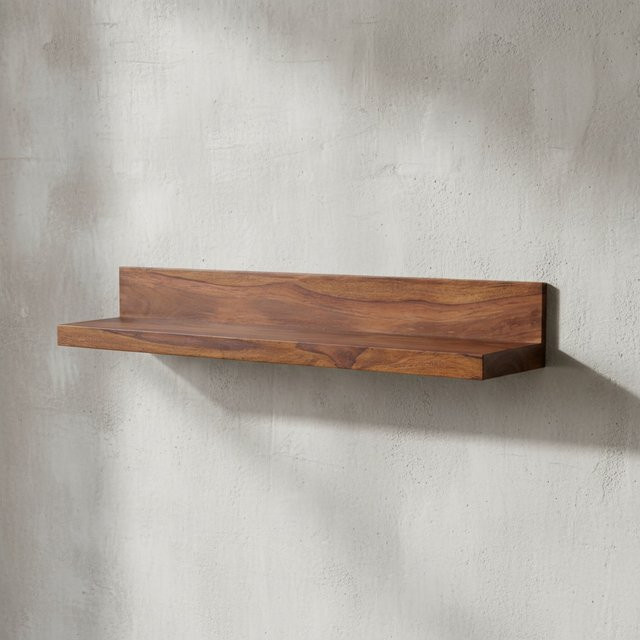 KADIMA DESIGN Wandregal NAKO aus Massivholz Sheesham in Braun im Landhaus-Design, B/T/H: 110 x 24 x 17 cm - Bild 1