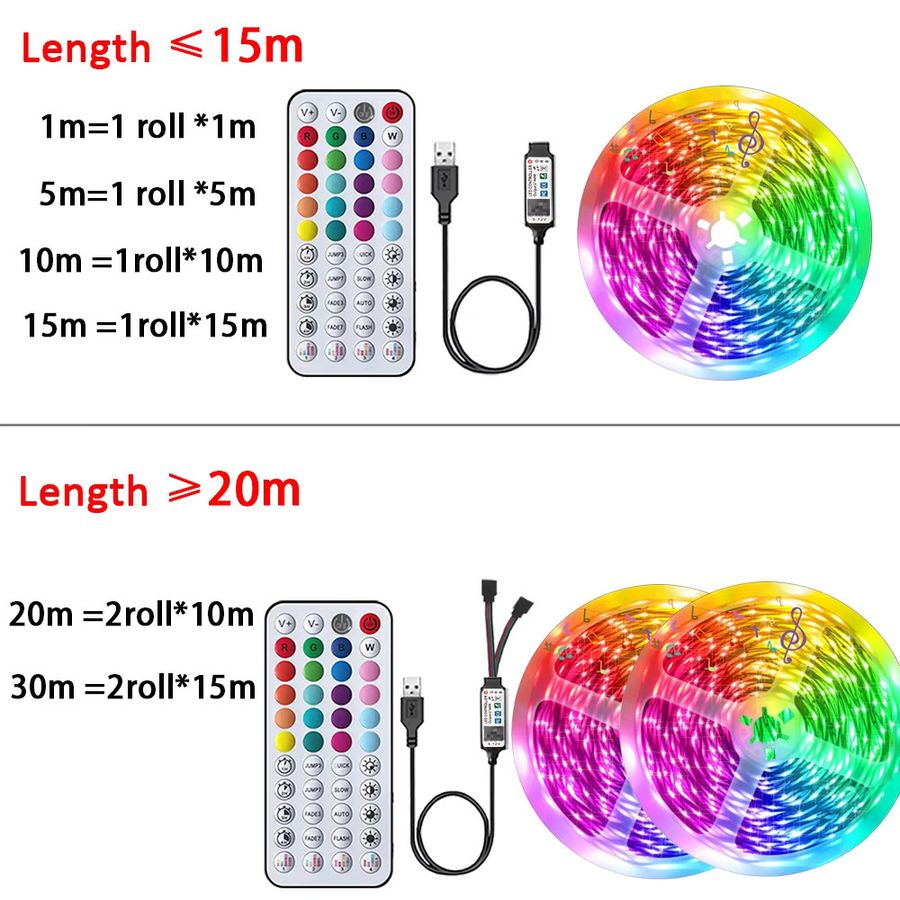 Mikenoon RGB-LED-Streifen mit App-Steuerung und Musik-Synchronisierung via USB 5V zur Heimdekoration - Bild 4