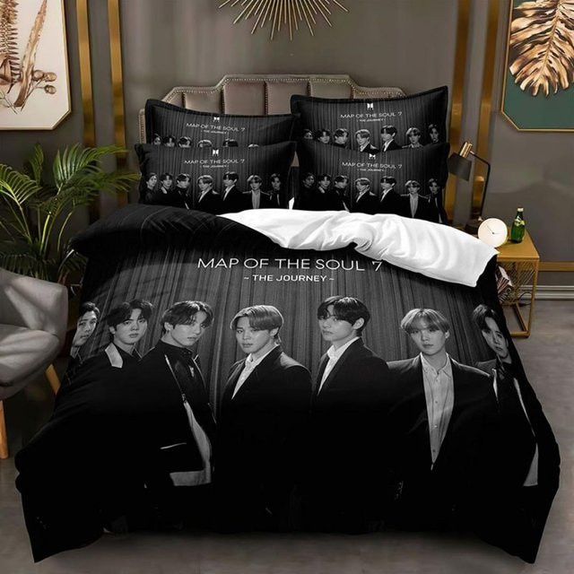 BTS Bettwäsche-Set ZbrThirteen mit Motiv für Teenager, Farbe Schwarz, B/H: 200 x 220 cm - Bild 1