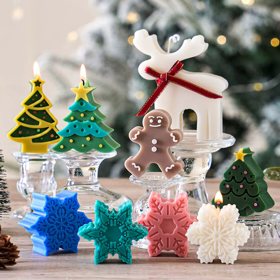 UDOCOOL Silikon Kerzenformen Weihnachten Serie für DIY Duftkerzen Seife und Gips in Mehrfarbig - Bild 2