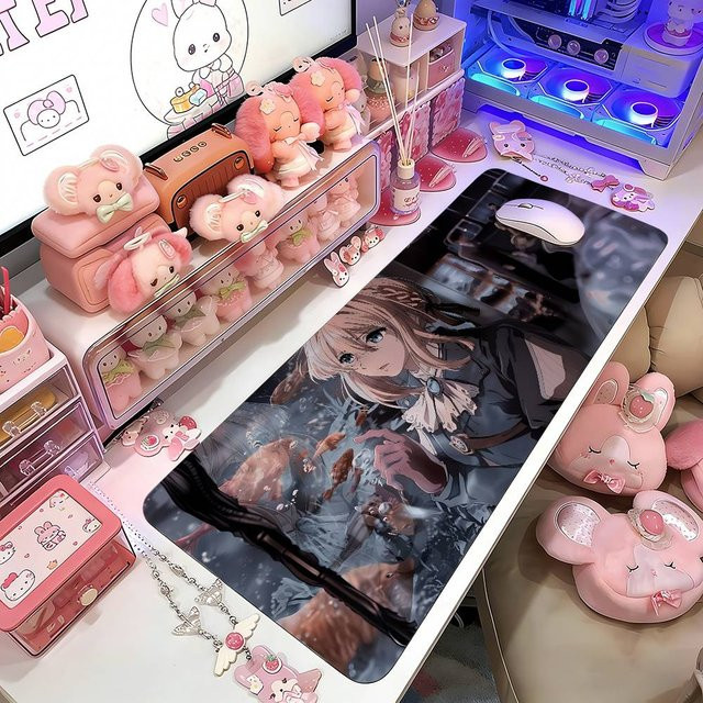 V-Violet E-Evergarden Gaming Mauspad Sakura Anime Design in Violett und Multicolour - Bild 1