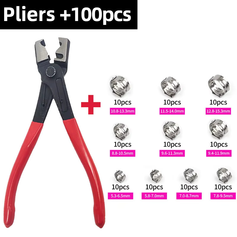 100 Stück stufenlose Schlauchklemmen aus Edelstahl in Silber, Durchmesser: 5,3–15,3 mm - Bild 3