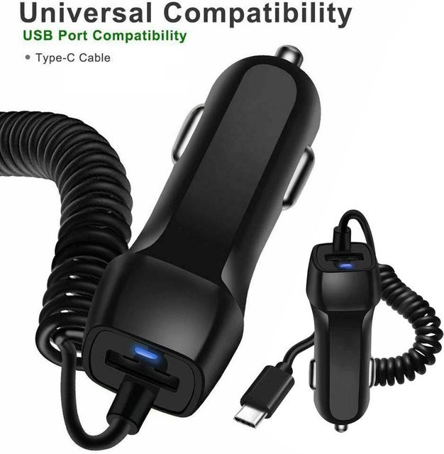 Schnelles USB-C Auto-Ladegerät mit QC 3.0 für Samsung S21 S22 S23 und Lkw in Schwarz - Bild 1
