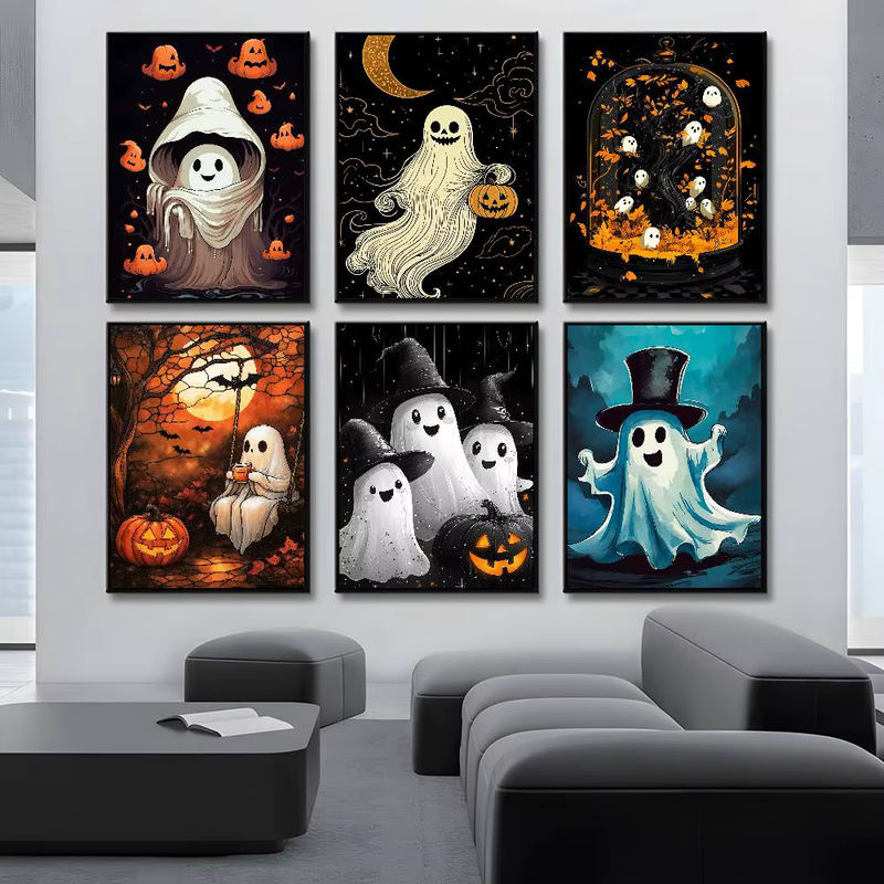 Wasserdichtes Halloween Geister Poster als klebrige Wandkunst für dein Zuhause in Mehrfarbig - Bild 2