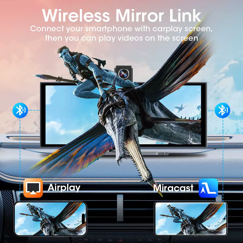 Jansite Carplay Monitor mit 11,26 Zoll Display, 4K Dashcam, Android Auto, GPS, Bluetooth und FM/AUX in Schwarz - Bild 3