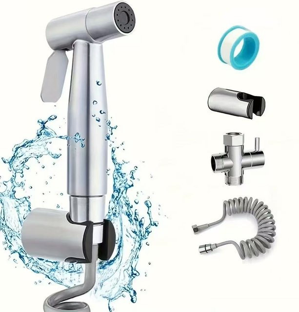 DQOK Tragbares Handheld Bidet Sprayer Set mit 3-Wege-Ventil und Schlauch zur Selbstreinigung für das Badezimmer - Bild 1
