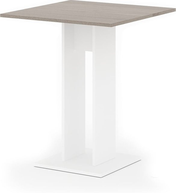 VICCO Esstisch Repose Säulentisch für Küche und Esszimmer, Sonoma Eiche und Weiß, B/T/H: 65 x 65 x 78 cm - Bild 1