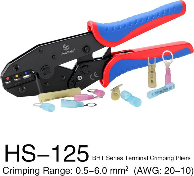 Lion Rage Elektrische Verkabelungs-Crimpzange HS-125 BHT-Serie für Drähte und Klemmen - Bild 1
