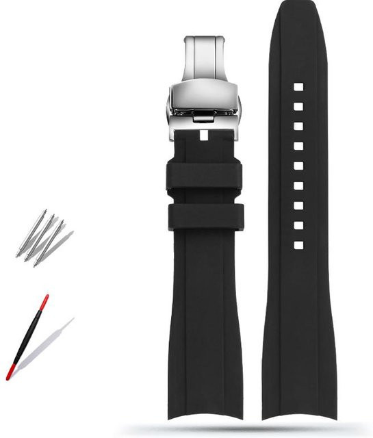 Solsticef Uhrenarmband Silikon, 20 mm, Schwarz, Unisex - Bild 1