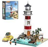 Lumibricks Konstruktionsspielzeug Sonnenaufgang-Leuchtturm in Rot und Weiß aus Kunststoff - Bild 1