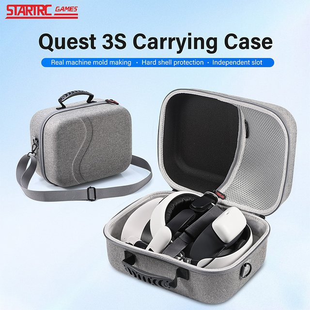 BOBOVR Universal Tragetasche in Grau für Meta Quest 3, BOBOVR M3 Pro und BOBOVR S3 Pro Kiwi Elite Kopfbedeckungen - Bild 1