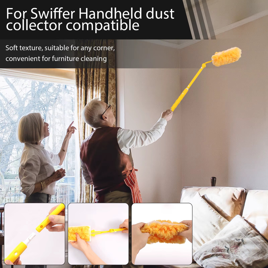 Willstar 30-teiliges Einweg-Nachfüllset für doppelseitige 360 Grad Staubwedel in Blau und Gelb mit einziehbarer Stange zur Reinigung von Zuhause und Auto - Bild 4
