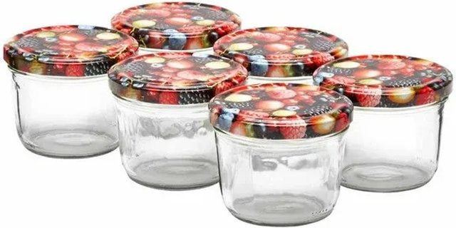 Van Well Wildberries Einmachgläser aus Glas mit Schraubverschluss, transparent, 6er Set, 230 ml - Bild 1