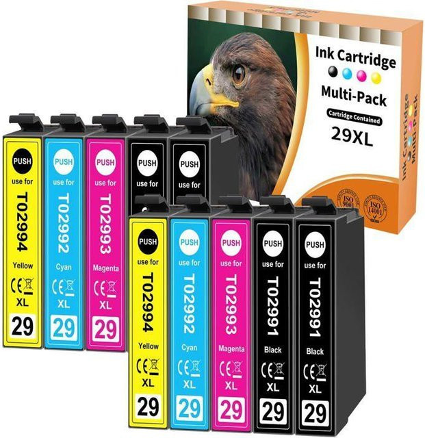10er-Pack Tintenpatronen 29XL kompatibel mit Epson Expression Home XP-235 XP-245 XP-332 XP-342 XP-345 XP-352 J450 Multicolor - Bild 1