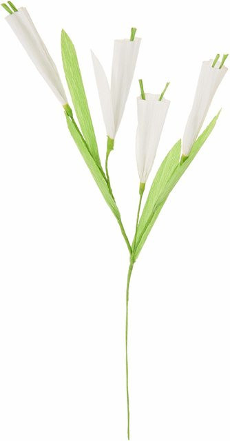 Rico Design Papierblume mit 4 Blüten in Weiß - Bild 1