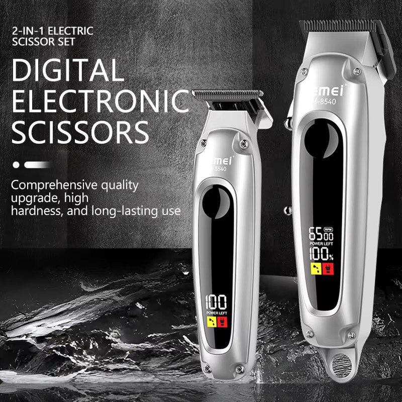 Kemei KM-8540 Professioneller elektrischer Haarschneider und Trimmer für Männer in Silber - Bild 2