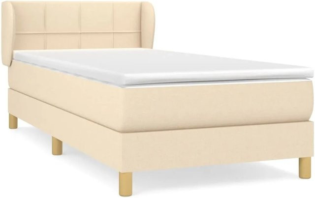 vidaXL Boxspringbett mit Matratze Hybrid-Design in Beige, B/T/H: 90 x 190 cm - Bild 1
