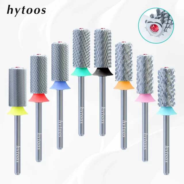 HYTOOS Wolframkarbid-Acryl-Nagelbohrer, Chrom, 6,6 mm, Kristall-Top-Fass - Bild 1