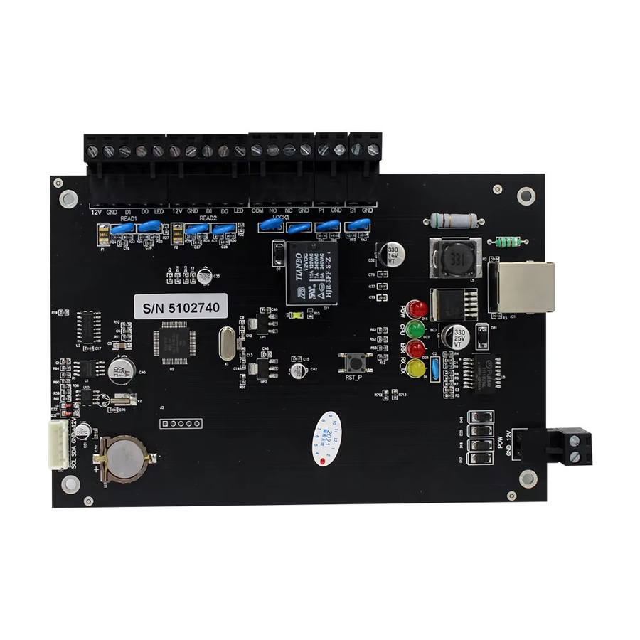 Asia-Teco Netzwerk TCP/IP Wiegand Access Control Board Panel für 1/2/4 Türen in Schwarz mit kostenloser Software und RFID-System (DC12V) - Bild 1
