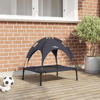 vidaXL Hundebett Schwarz aus Metall, rechteckig, B/T/H: 61 x 48 x 61 cm - Bild 2