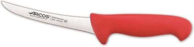 Arcoroc Ausbeinmesser aus Edelstahl mit rotem Griff, Klingenlänge: 14 cm - Bild 1