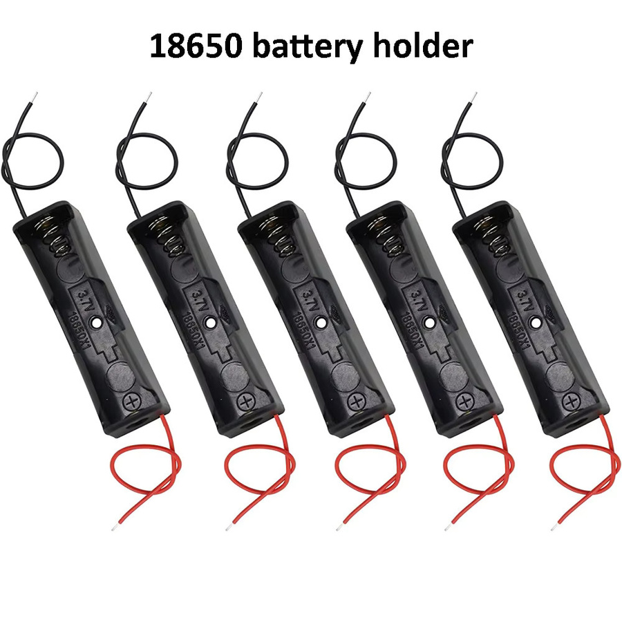 PHONEPACE 18650 Batteriegehäuse mit Kabelbaum, 10 Stück DIY-Batterie-Aufbewahrungsboxen für Einzelbatterien, Schwarz - Bild 2