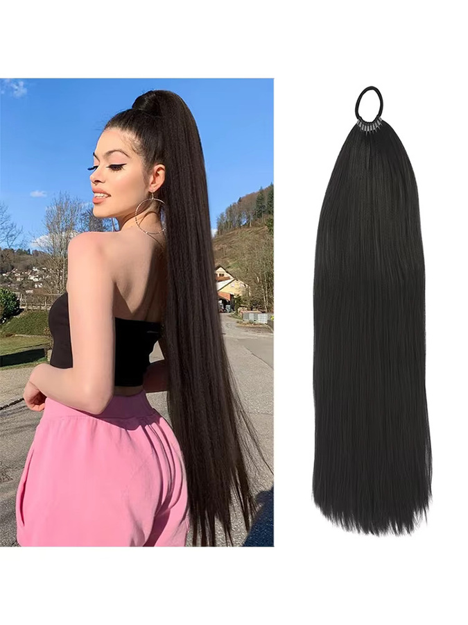 AOOSOO HAIR Perücken-Pferdeschwanz, langes glattes Haar, synthetisch - Bild 6