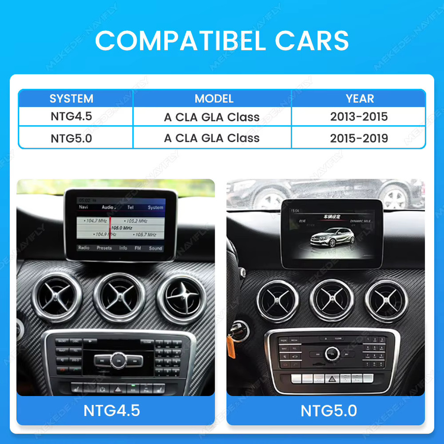 MEKEDE Linux Wireless CarPlay und Android Auto Multimedia-Player für Mercedes Benz A CLA GLA W176 2012-2018 NTG4.5 NTG5.0 mit 10.25 Zoll Display, WiFi, Bluetooth und GPS in Schwarz - Bild 3