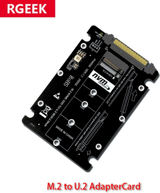 RGEEK M.2 NVMe zu U.2 SFF-8639 Adapter Karte, PCIe 4.0 Gen4 SSD Erweiterungskarte für M Key, Schwarz - Bild 1