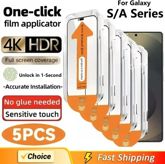 Staubfreie Displayschutzfolien aus gehärtetem Glas für Samsung S25 Ultra, S24, S23, S22 Plus und S26 Edge, transparent - Bild 1