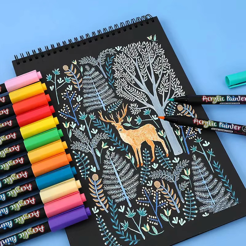 Acrylmarker Set mit 12 bis 60 Farben für DIY-Projekte auf Stoff, Leinwand, Stein, Metall und Keramik - Bild 3