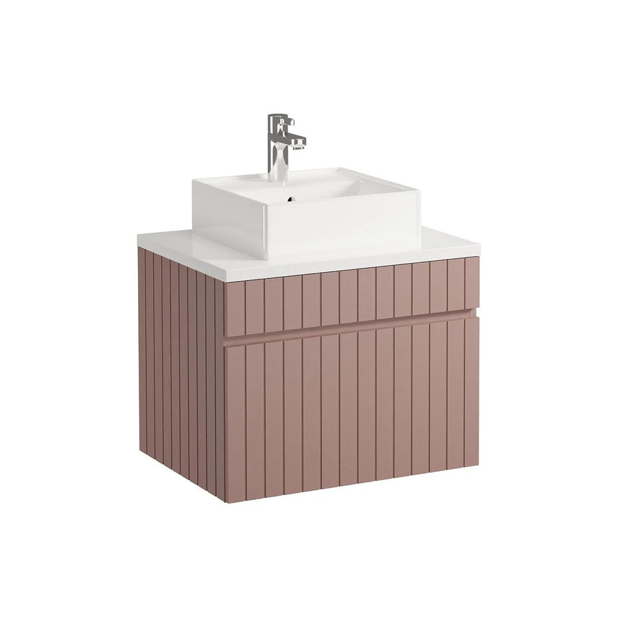 Vente-unique Einzelwaschtisch Satara in Puderrosa mit Streifen-Optik, Breite: 60 cm - Bild 2